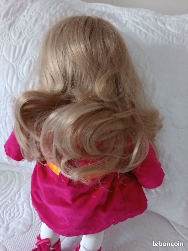 Vintage Poupée COROLLE 1994 petite fille blonde cheveux long 36cm habits Bambi e