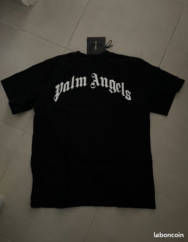 T-shirt de luxe pour homme - T-shirt Palm Angels blanc avec logo brodé