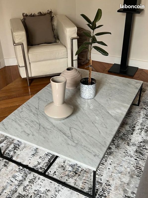 Table basse marbre blanc MYCS (image 1)