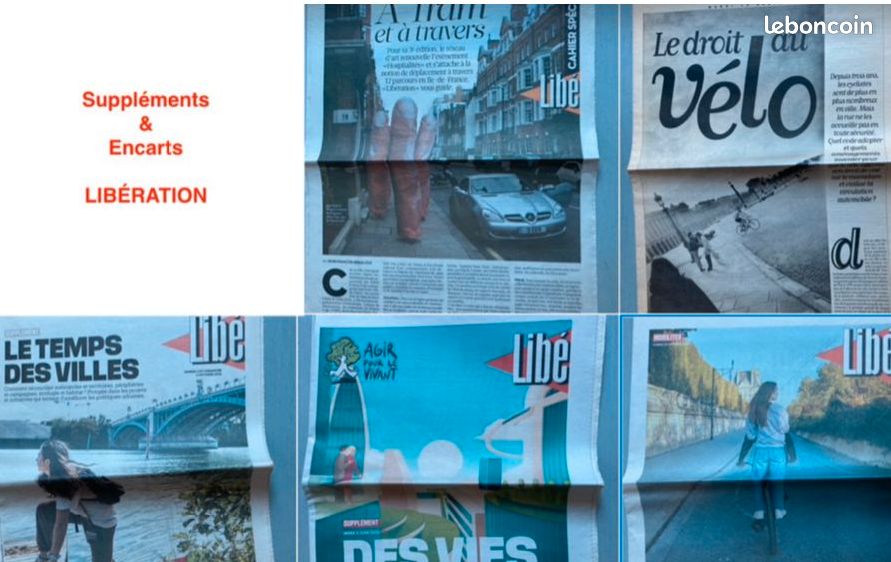 LA VILLE / URBANISME / TRANSPORTS / MOBILITÉ / AMÉNAGEMENT du TERRITOIRE : 1 livre 2 Revues / 1 Journal / 15 Suppléments-encarts (Libération/Le Monde) / 1 dépliants et 3 Cartes Postales (1970/2025 / (image 6)