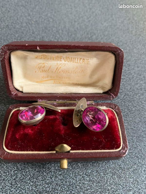 Boutons De Manchette Vintage Diamants Et Rubis - Argent 925, 1.60 Cttw, Diamants Polki Anciens, Reproduction De Joaillerie Victorienne, Neuf