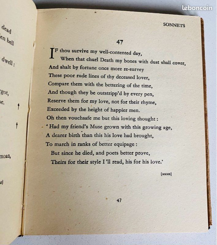 Livre ancien The New temple Shakespeare - The Sonnet (image 8)