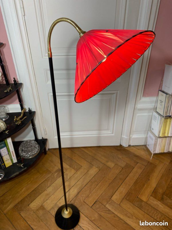 Lampadaire liseuse métal et laiton vintage 60’ (image 5)