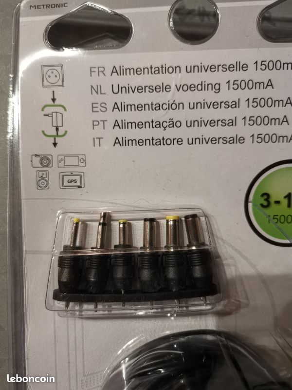 NEUF Cordon d'alimentation universel 3-12V 1500mA (image 4)