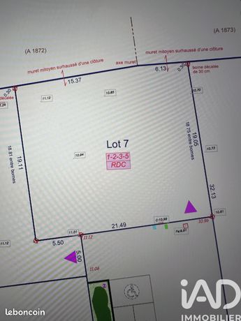 Terrain 414 m² Vérines