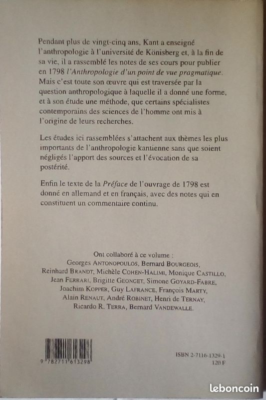 L'année 1798, Kant sur l'anthropologie (image 3)