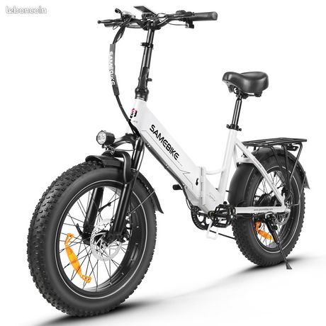 Vélo Electrique SAMEBIKE Blanc 750W Conduite en toute puissance