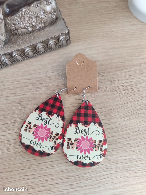 Boucles d'oreilles goutte best mom (image 1)