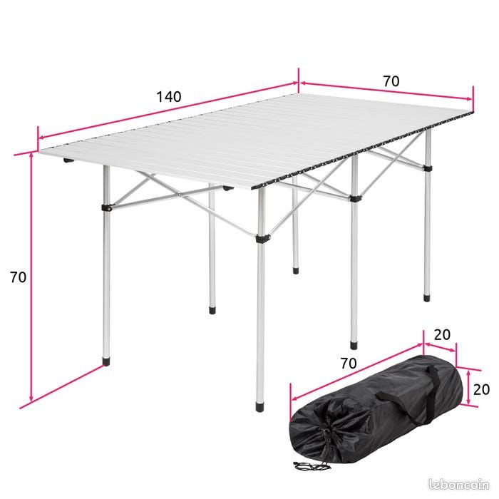 Table pliante 140 x 70 x 70 cm (image 3)