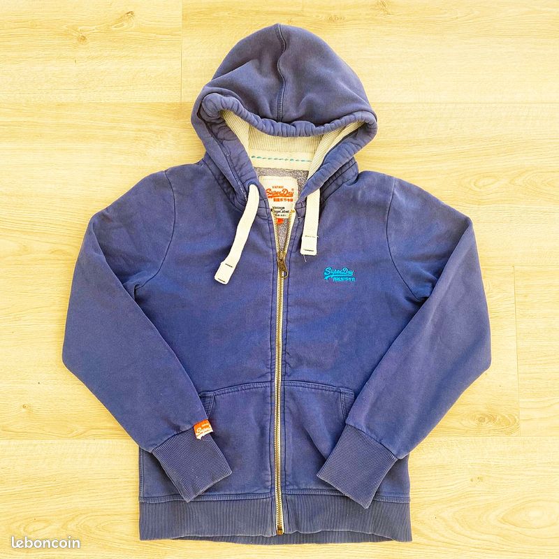 Superdry Veste Large Vintage Superdry Veste Urban Wear Bleu Femme