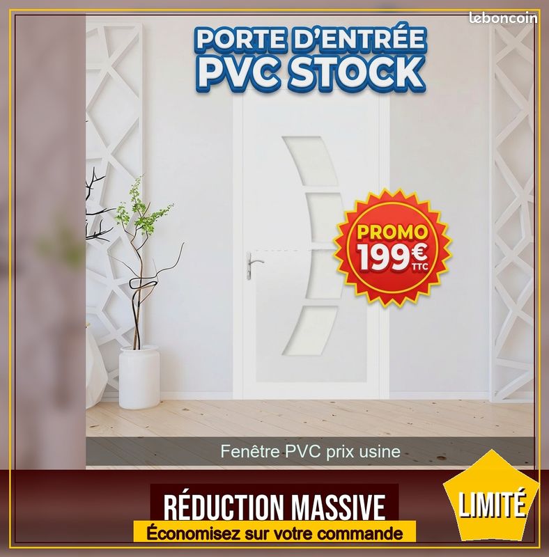 Porte d'entrée PVC stock (image 1)