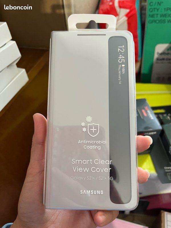 Etui Samsung Smart Clear View Cover Gris Clair Galaxy S21+ (image 1)
