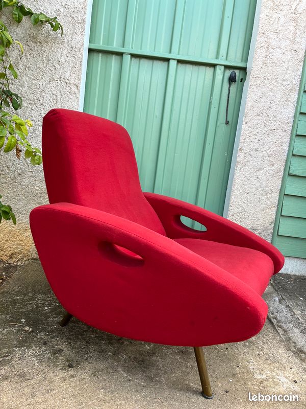 Rare Fauteuil François Letourneur pour Maurice Mourra 1950 Vintage (image 1)