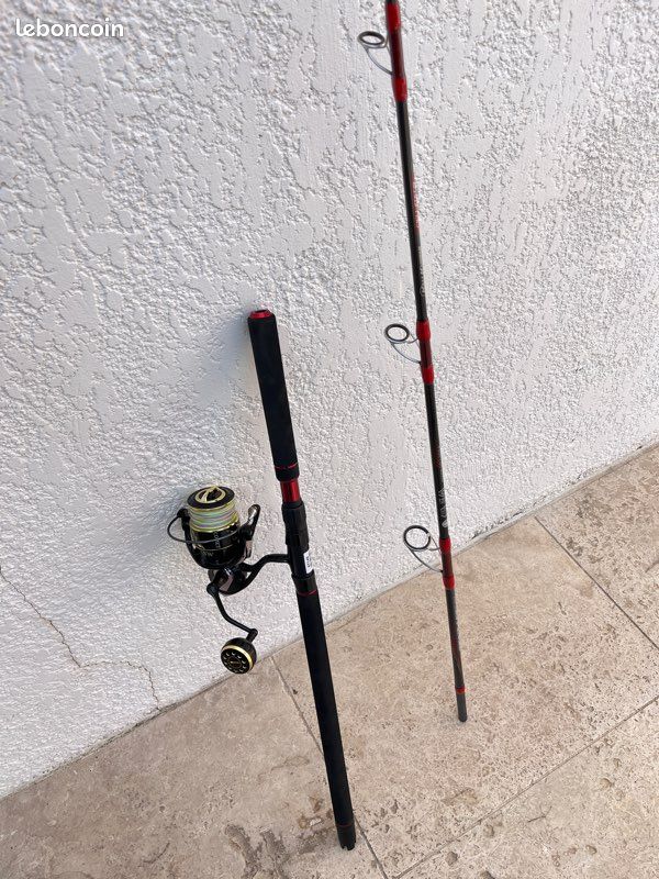 Pack Canne à Pêche 2,1m + Moulinet 2000 + Tresse 0,20mm – Tout Neuf