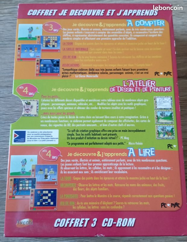 Coffret 3 Cd-rom Je découvre et j'apprends à compter, l'atelier de dessin et de peinture, à lire (image 6)