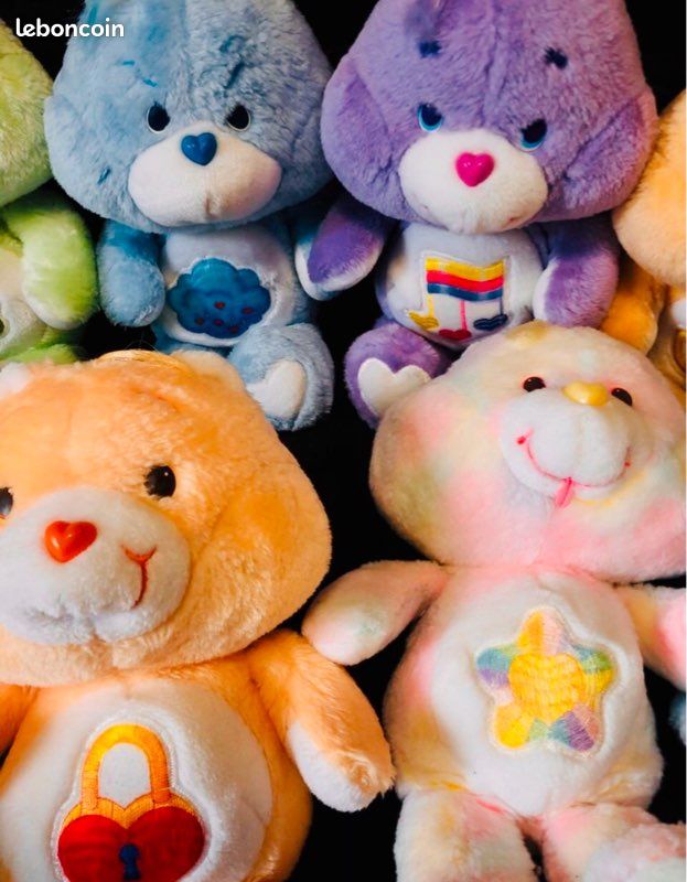 Peluche Bisounours Les amis de la Terre Ours Lapin coeur vert 35 cm chez vous des demain
