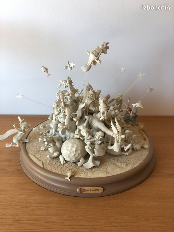 Uderzo & Attakus- Sculpture Obélix -Résine, Porcelaine- Neuve en coffret