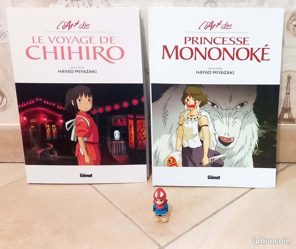Gros lot manga ghibli hayao miyazaki artbook l'art de princesse mononoké le voyage de chihiro layout dessin croquis scénario art film japon art book + figurine Ashitaka - Livres