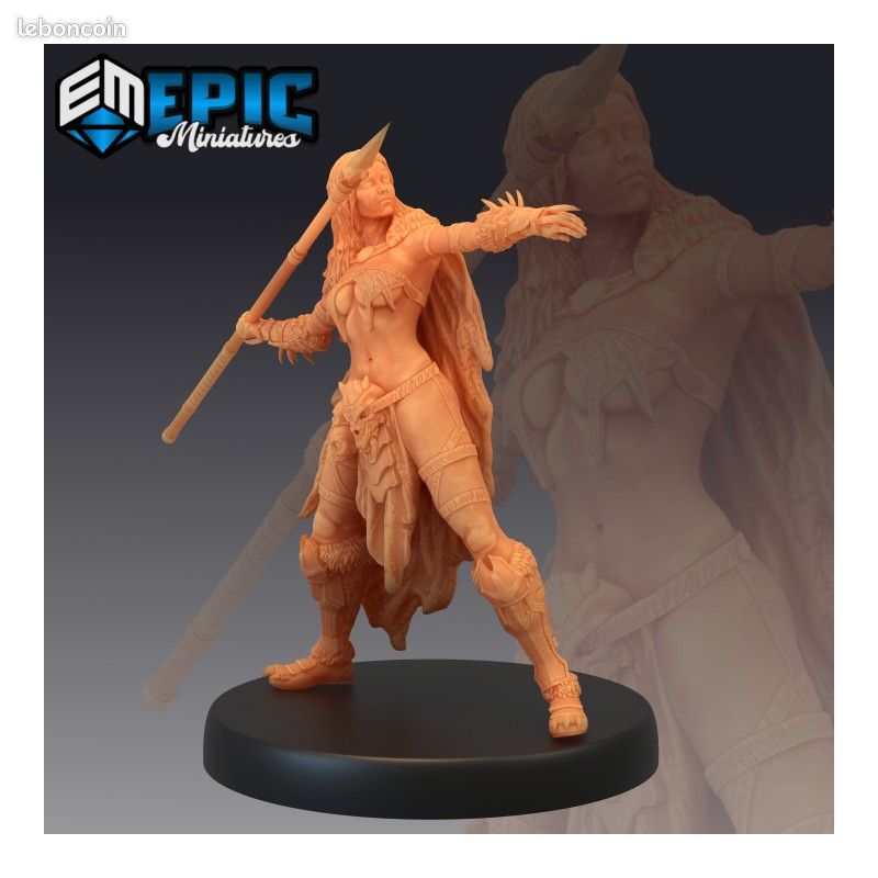 Figurines JdR à peindre - Set de Jeu de rôles : 3 Humaines Guerrières Barbares (image 4)