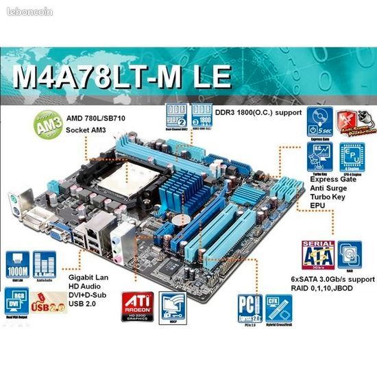 Carte Mère ASUS M2N8L - Socket AM2 - 2 Slots Mémoire - Pour Pièces Ou Réparation - Ne Fonctionne Pas