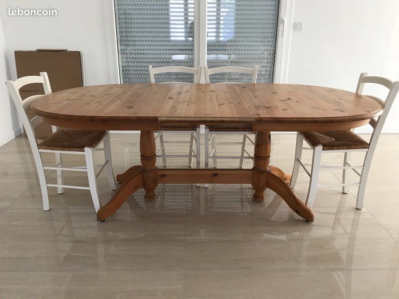 Table en pin avec rallonge (image 2)