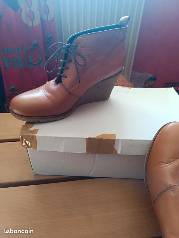 Bottines compensées en cuir Très bon état (image 19)