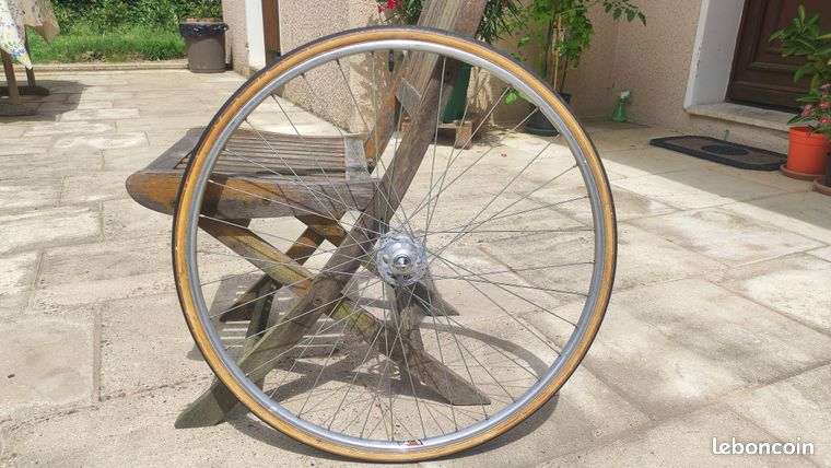 Roue Avant Campagnolo RECORD 1950 – Moyeu Grande Flasque, Jante à Boyaux