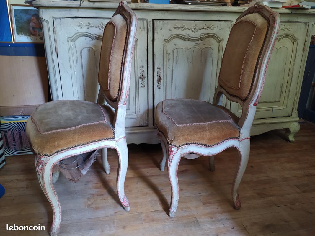 Paire de chaises époque Louis xv (image 3)