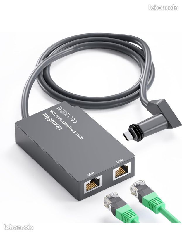 Adaptateur Ethernet Linkoostar Multi Ports Star Link pour Star Link Gen 2, RJ45 Connexion réseau Rapide et Stable 1 à 2 [2 Appareils réseau simultanément] - jusqu'à 1 Gbps (image 1)