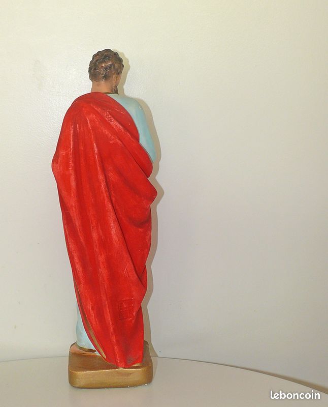 Statuette Religieuse Ancienne et rare de Saint-Paul hauteur 33cm (image 5)