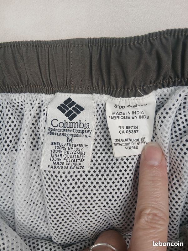 Short Columbia Homme – Coton Marron – Taille 40/42 – Entrejambe 20 Cm