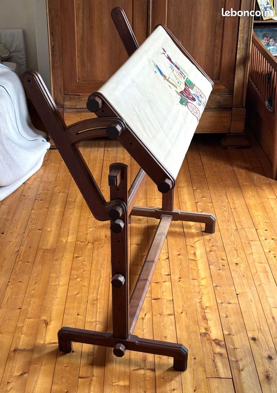 Support De Table à Broder Yallmie – Cadre En Bois Réglable 30-40 Cm, 8 Clips Antidérapants, Pour Broderie, Point De Croix, Couture