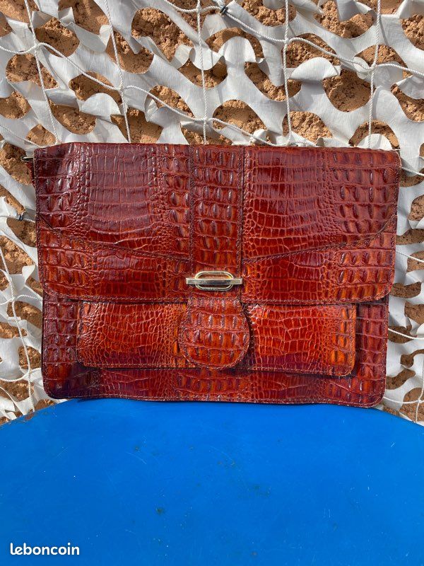 Sac à main vintage - pochette cuir (image 1)