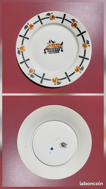 Lot de 6 assiettes plates dépareillées orange/marron - Badonviller - Villeroy & Boch - HBCM - Longwy (image 4)