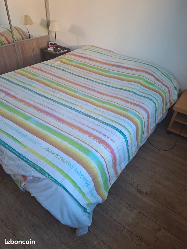 Parure de lit BECQUET – Housse réversible + traversin – 240x220 cm – Lit 140 (image 4)
