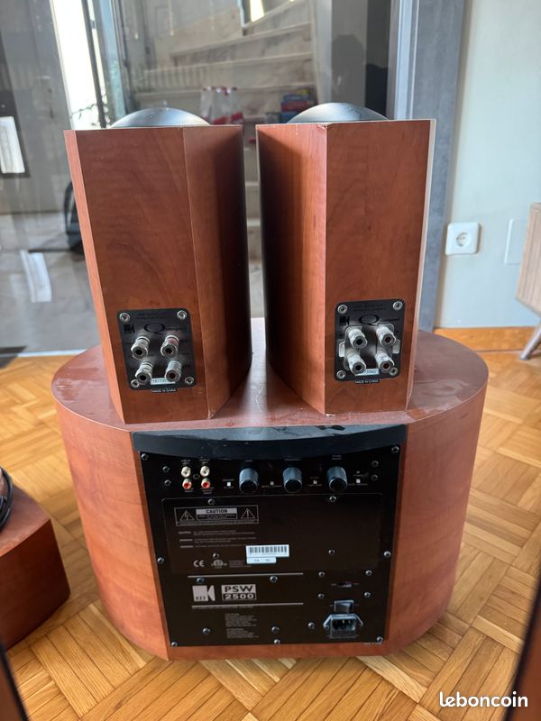 Kit Home Cinéma KEF SP3375 Avec Caisson De Basses PSW2010 – Enceintes Surround D'occasion