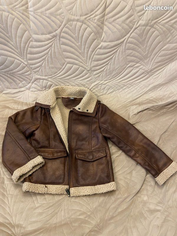 Manteau Matelassé Bouffant Marron Pour Fille NEXT Kids - Taille 7-8 Ans - 100% Polyester - Occasion Très Bon État