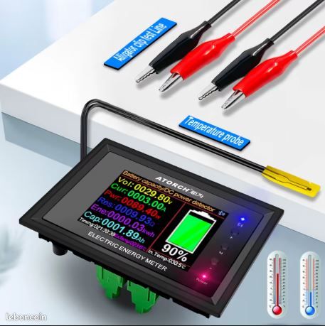 DT24 HD IPS Bluetooth affichage numérique alimentation cc APP voltmètre ampèremètre testeur de capacité de batterie jauge de carburant détecteur de tension compteur (image 2)
