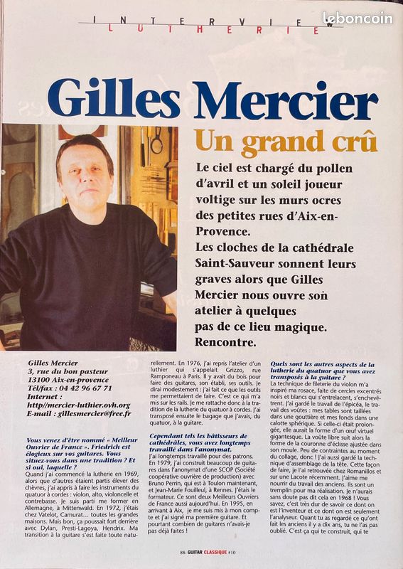 Guitare Gilles MERCIER - modèle Sainte Cécile (2005) (image 14)