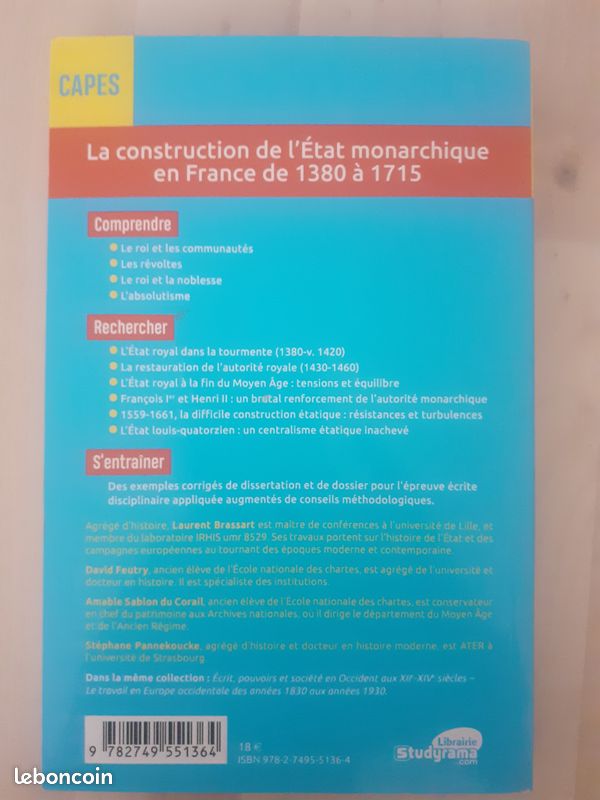 "La construction de l'Etat monarchique en France de 1380 à 1715", Amphi Histoire (image 2)