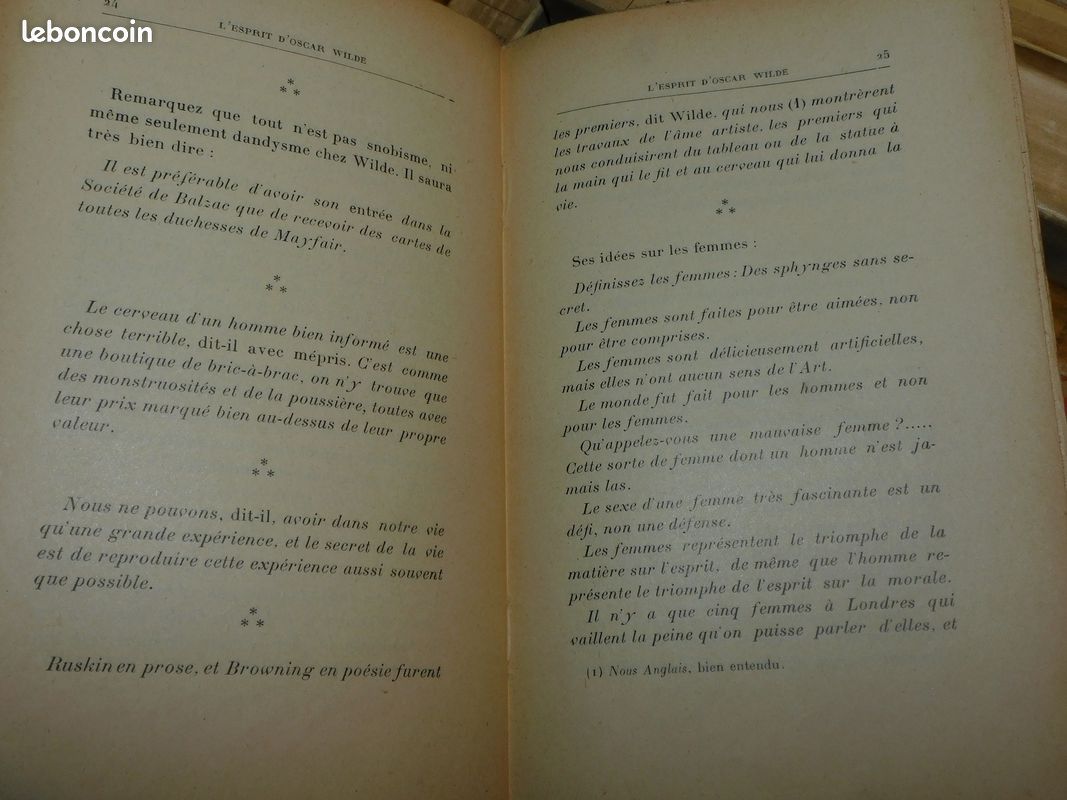 L'ESPRIT D'OSCAR WILDE PAR LOUIS THOMAS 1920 portrait de dorian gray littérature (image 2)