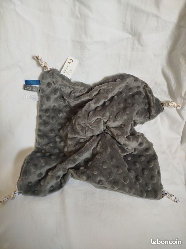 Doudou plat ours gris foncé Dodo D'Amour (image 3)