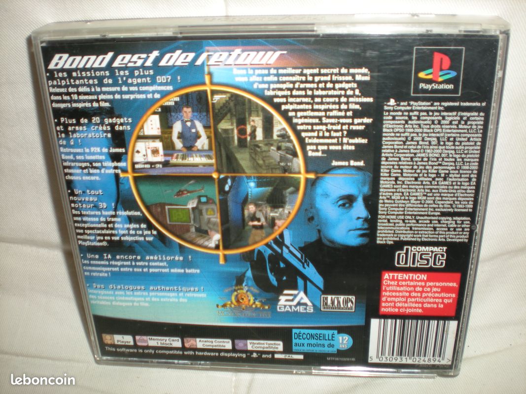 007 Le Monde Ne Suffit Pas Sur PS1 – Jeu Complet Avec Notice – Occasion Bon état