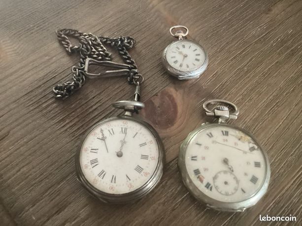 2 Chaînes Pour Montre à Gousset En Acier - Occasion, Bon état