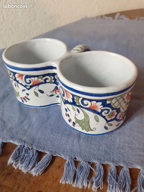 Pots duo service table décoré main (image 1)