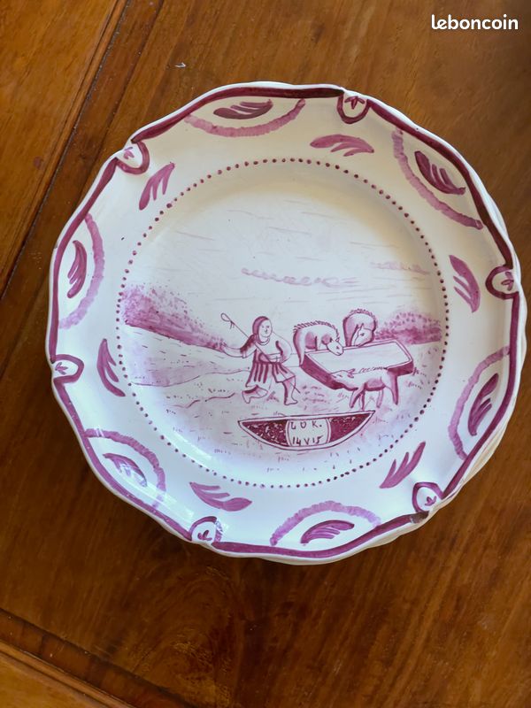 13 assiettes à décor biblique 19e siècle ou avant (18e) attribution Saint Omer (image 10)
