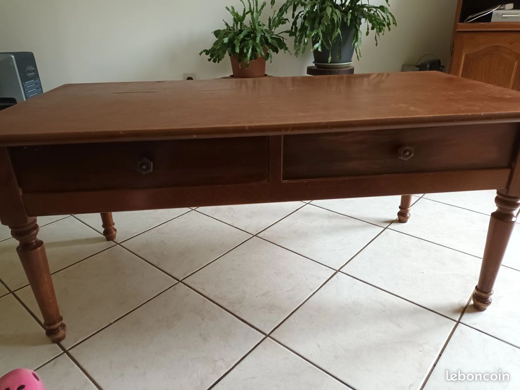 Table basse merisier à restaurer (image 1)