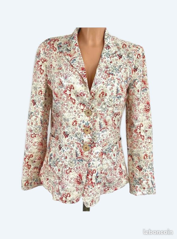 Veste Femme Beige Floral HIGH USE Par Claire Campbell - Taille F38 - Style Décontracté Chic