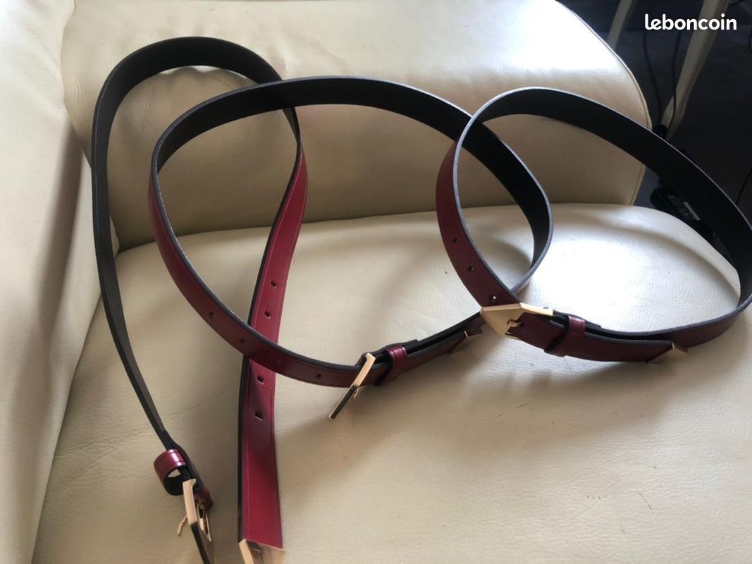 Ceinture class en cuir - Couleur rouge - Fin de série Galérie LaFayette (image 1)