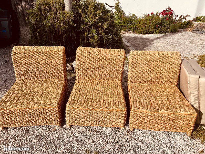 Trois fauteuils en osier (image 2)
